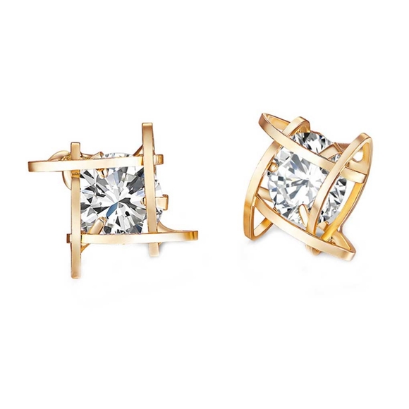 14k gold diamond earrings - Picture 2 of 7